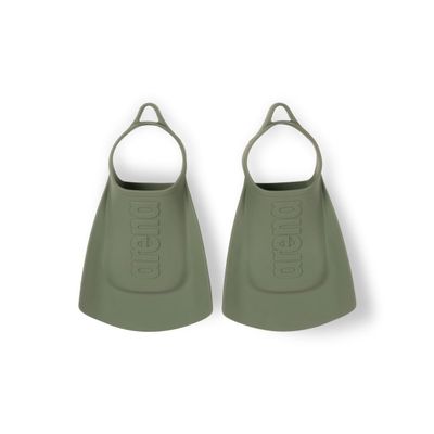 Arena Unisex Adult Comfortable Lightweight Swim Training Fins for Men and Women Silicone Short Blade Flippers Open Heel Design, Sage Green, 11-12