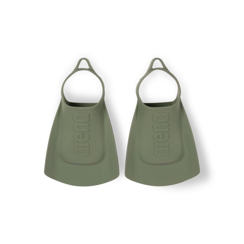 Arena Unisex Adult Comfortable Lightweight Swim Training Fins for Men and Women Silicone Short Blade Flippers Open Heel Design, Sage Green, 11-12