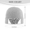 Checkered Flags Race Flag Printd Knitted Hat Warm Winter Hats High Elasticity Personalized Knitted Hat Gray view 2