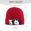 Alpaca Llama Printd Knitted Hat Warm Winter Hats High Elasticity Personalized Knitted Hat Red view 2