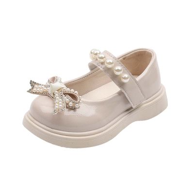 Toddler Girls Platform Mary Jane Shoes Bow Girls Dress Shoes Little Girl School Uniform Oxford Shoes for Kids Flats (Beige, 11.5 Little Child)