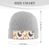 Chicken Pattern Printd Knitted Hat Warm Winter Hats High Elasticity Personalized Knitted Hat Gray view 2