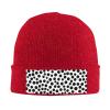Black and White Dot Art Printd Knitted Hat Warm Winter Hats High Elasticity Personalized Knitted Hat Red view 1