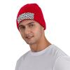 Black and White Dot Art Printd Knitted Hat Warm Winter Hats High Elasticity Personalized Knitted Hat Red view 4