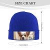 Cute Corgi Cartoon Printd Knitted Hat Warm Winter Hats High Elasticity Personalized Knitted Hat Blue view 2