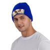 Cute Corgi Cartoon Printd Knitted Hat Warm Winter Hats High Elasticity Personalized Knitted Hat Blue view 4