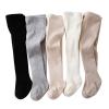 Kids Girls Solid Color Flece Lined Tights Toddler Cable Knit Leggings Thick Cotton Infant Warm (Black, 6-12 Months) view 4
