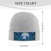 Manatee Animals Cartoon Printd Knitted Hat Warm Winter Hats High Elasticity Personalized Knitted Hat Gray view 2