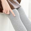Kids Girls Solid Color Flece Lined Tights Toddler Cable Knit Leggings Thick Cotton Infant Warm (Grey, 6-12 Months) view 3