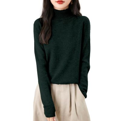 Turtleneck Tops for Women Cashmere Sweaters Long Sleeve Jumper Knitted Pullover Warm Sweater 2025