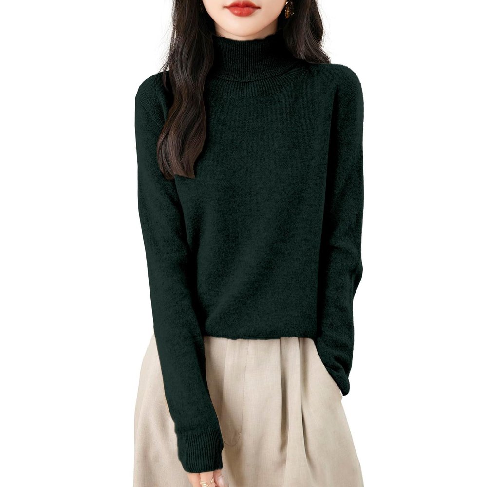 Turtleneck Tops for Women Cashmere Sweaters Long Sleeve Jumper Knitted Pullover Warm Sweater 2025