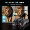 HMWOKPOT 4K Night Vision Binoculars for Helmet, Infrared Night Vision Night Vision Goggles 8X Digital Zoom Night Vision Scope Can Save Photos/Videos view 4