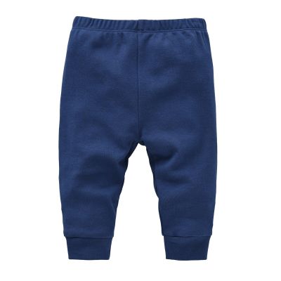 Baby Joggers for Boys Girls Baggy Black Sweatpants Solid Pull On Elastic Waist School Pants (Dark Blue, 9-12 Months)