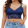 Avidlove Camisole Tops for Women Racerback Bralette Lace Sexy Crop Top V-Neck Cami Bra (Navy,XXL) view 1