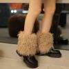 jiahesuw Women's Furry Plush Leg Warmers Fuzzy Boot Cuffs Covers Short Footless Socks for Winter Fashion and Costume Parties view 4