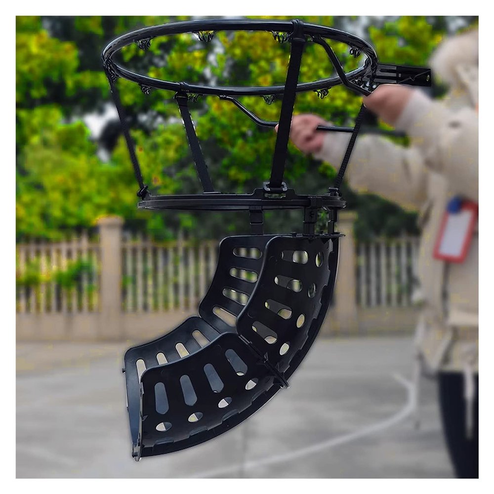 ZAVEIL 360 Rotatable Basketball Hoop Return Attament, Hanging Black Shooting Practice Accessories, for Park/Playground/Gymnasium, with Detaable Hook, PP Plastic