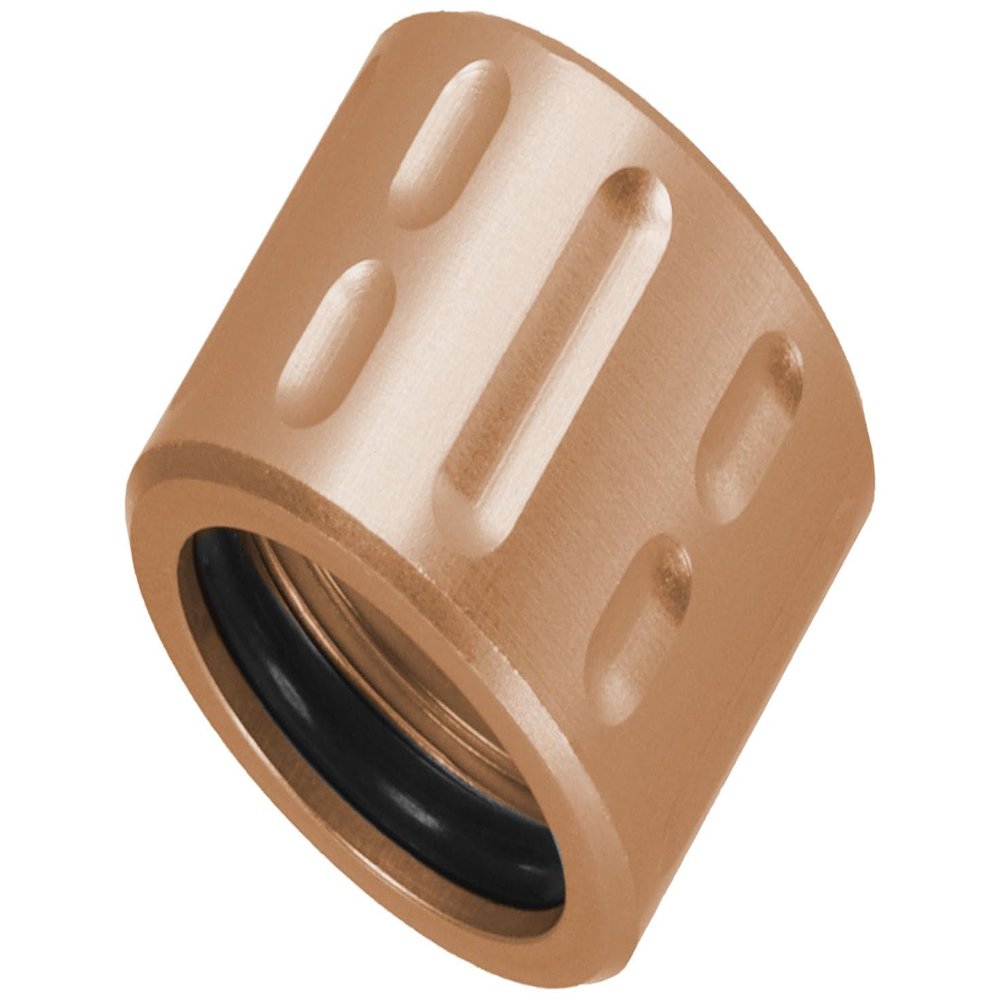 NDZ Performance 1/2x28 Thread Protector PVD Stainless Steel with O-Ring, Alternating Oval in Copper TiCN PVD03