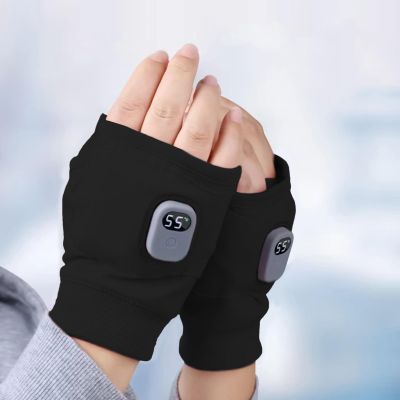 Heated Fingerless Gloves, 3 Speed Adjustable USB Charging Half-Finger Gloves, Fast Heating Electric Fingerless Heating Writing Gloves, Portable Heating Gloves, Hand Warmer for Indoor and Outdoor