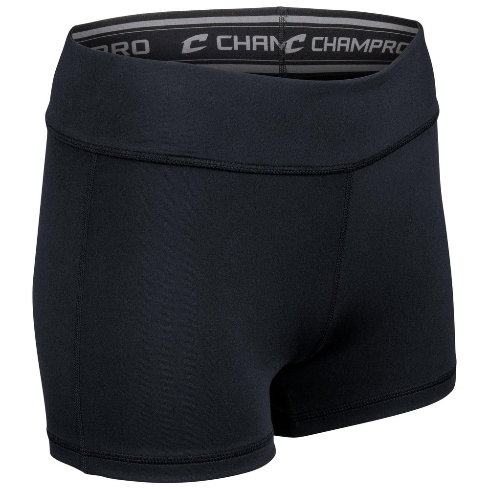 CHAMPRO Match Compression Volleyball Shorts, 3" Inseam, Girls' Medium, Navy