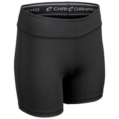 Champro Match Compression Volleyball Shorts, 5" Inseam, Girls' Large, Black