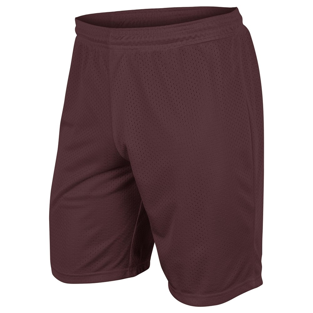 Dynamic Tricot Mesh Shorts, 7" Inseam, Youth Large, Maroon