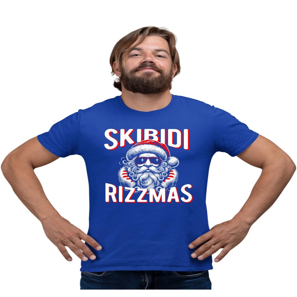 5X-Large Royal Mens Skibidi Rizzmas Cool Santa Funny Christmas T-Shirt