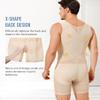 TAILONG Mens Shapewear Tummy Control Full Body Shaper Sleeveless Compression Shirt Men Bodysuit Fajas Para Hombres Beige view 3