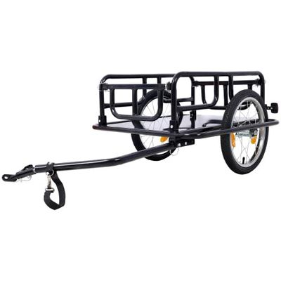 Foldable Bike Cargo Trailer - 110LBS Load Capacity Heavy-Duty Bicycle Trailer Cargo with Universal Hitch,Bike Wagon Cart with 16" Wheels & Reflectors for Shopping Traveling and Carrying Stuff