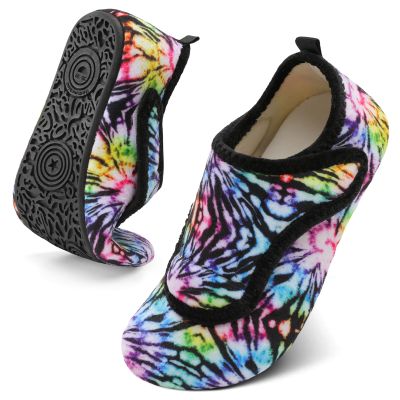 BARERUN Slipper Socks for Women Men Cozy Sock Shoes With Soft Rubber Sole Slip on for Indoor/Outdoor Wide Cozy House Slides Black 10.5-11 Women 9-9.5 Men