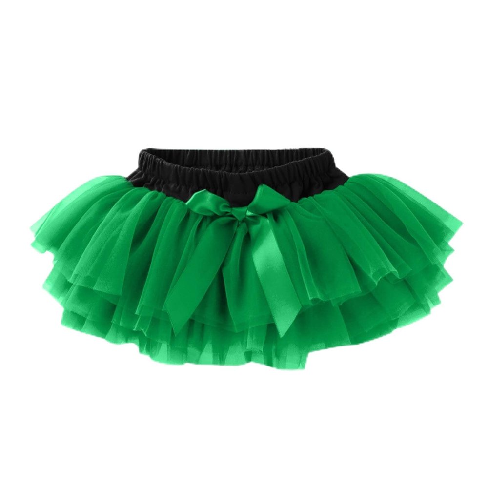 Baby Girls Soft Fluffy Tutu SkirtSkort Infant Tulle Dress Skirt 3 Layers Soft for Newborn Toddler (Green, 6-12 Months)