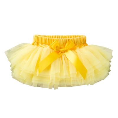 Baby Girls Soft Fluffy Tutu SkirtSkort Infant Tulle Dress Skirt 3 Layers Soft for Newborn (Yellow, 6-12 Months)