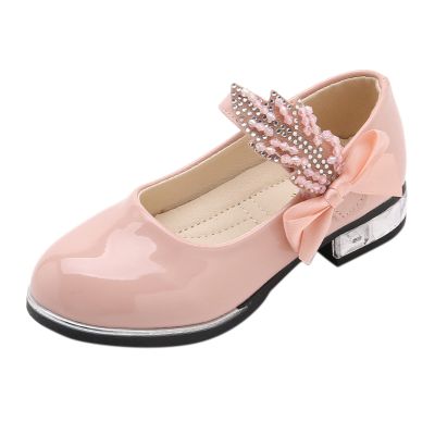 Girls Mary Jane Oxfor Dress Shoes Toddler Kids School Shoes Pump Patent Leather Uniform Low Heel Flats for Wedding (Pink, 1 Big Kids)