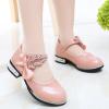 Girls Mary Jane Oxfor Dress Shoes Toddler Kids School Shoes Pump Patent Leather Uniform Low Heel Flats for Wedding (Pink, 1 Big Kids) view 2