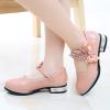 Girls Mary Jane Oxfor Dress Shoes Toddler Kids School Shoes Pump Patent Leather Uniform Low Heel Flats for Wedding (Pink, 1 Big Kids) view 4