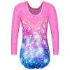 BAOHULU Gymnastics Leotards for Girls Mesh Sleeves Dancewear with Matching Shorts Set US_KHB391_PinkBlue_10A_B view 3