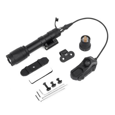 NECARL M600C 800 Lumens Tactical Flashlight with 2 Rotating Bases, with Dual Function Remote Pressure Switch, Light & Pressure Switch Mount Fit for 20mm Picatinny Mlok/Keymod Rail