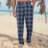 ZXCTKA Lounging Pants for Men Christmas Pajamas Size 5XL Comfy Pants Men's Pajama Pants Solid/Plaid Pajama Pants Sleep Soft Lounge Pants Pj Bottoms Sleepwear Pants with Drawstring Pockets(Blue,2XL) view 2