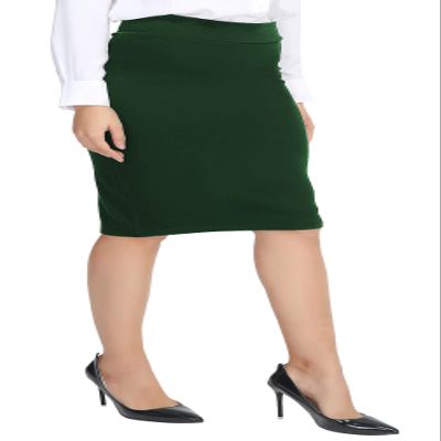 Urban CoCo Women's Elastic Waist Stretch Bodycon Midi Pencil Skirt (XS, Backish Green)
