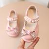 Girls Platform Mary Jane Leather Shoes Baby Kids Bow Pearl Chain Dress Chunky Shoes School Uniform Oxfor Prom Shoes (Pink, 8 Toddler) view 3
