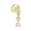 LiMINMin Women's Fashionable Geometric Rhombus Zircon Earrings Flat Bottom Piercing Earrings(Golden#9) view 1