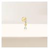 LiMINMin Women's Fashionable Geometric Rhombus Zircon Earrings Flat Bottom Piercing Earrings(Golden#9) view 3