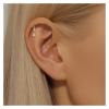 LiMINMin Women's Fashionable Geometric Rhombus Zircon Earrings Flat Bottom Piercing Earrings(Golden#9) view 4
