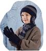 Kids Winter Warm Beanie Hat Scarf Gloves Set for Girls Boys Striped Knitted Plush Velvet Ear Protection Cap view 3