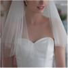 Rieort Bridal Veil Bridal Tulle Two Layers Bridal Veil Polyester Head Veil with Comb Veils Shoulder Veil for Wedding Party Bridal Tulle Veil Breathable view 1