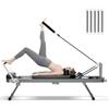 SogesPower Pilates Reformer Machine for Home Gym Workout, Foldable Pilates Equipment with Springs and Cords for Dual Resistance, Up to 400 LBS, Black 87" view 1
