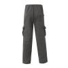 Gray Sweatpants Men's Cargo Pants Elastic Waist Open Bottom Sweatpants Loose Fit Lightweight Hiking Work Pants Multi Pockets Wide Leg Sweatpants Men Fleece Lined Joggers Drawstring Sweat Pants view 3