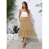 Witsmile Womens Skirts Midi Length with Pockets Flowy Skirts for Women Trendy Summer Beach Cover-Ups(Khaki,M) view 3