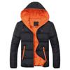 Qolkmuiy-GJ Men's Winter Insulated Thick Puffer Outwear Warm Ski Jacket Waterproof Hooded Thicken Padded Parka Hoodie (Orange,Large) view 1