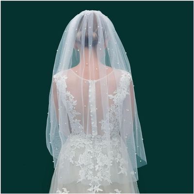 Bridal Veil Bridal Veil Pearl Veils with Hair Comb Head Veil Multi-Size Shoulder Veil 1 Tier Long Bridal Tulle Veil Elegant Bridal Tulle Breathable