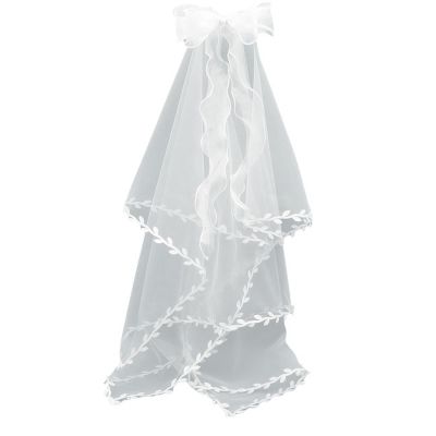 Bridal Sheer Veil Women Layered Tulle Long Bachelorette Party Wedding Veil With Vine Brim&Bowknot For Wedding Party